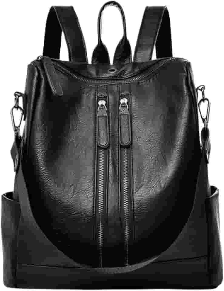 Mochila Feminina de Couro Sintético Casual Bolsa de Viagem