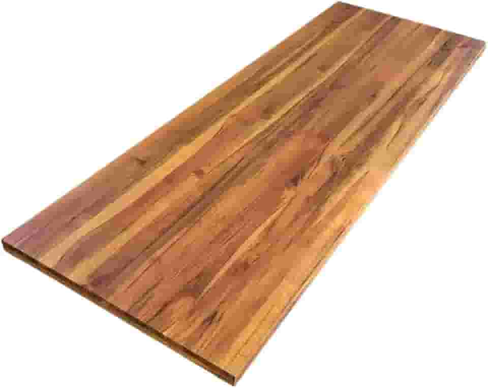 Tampo Madeira Engrossado Teca Maciça Verniz 4cm Escritorio Setup Bancada Mesa Tampa Teka Meligna (Verniz Mel, 100x50cm)