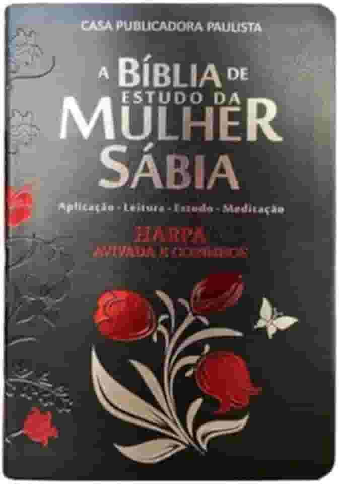 Bíblia da mulher sábia full color c/ harpa - Tulipa preta