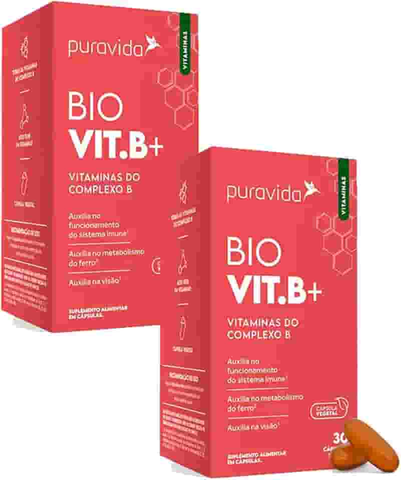 Kit 2x BIO VIT B+Vitaminas do Complexo B (30 Capsúlas) - PuraVida