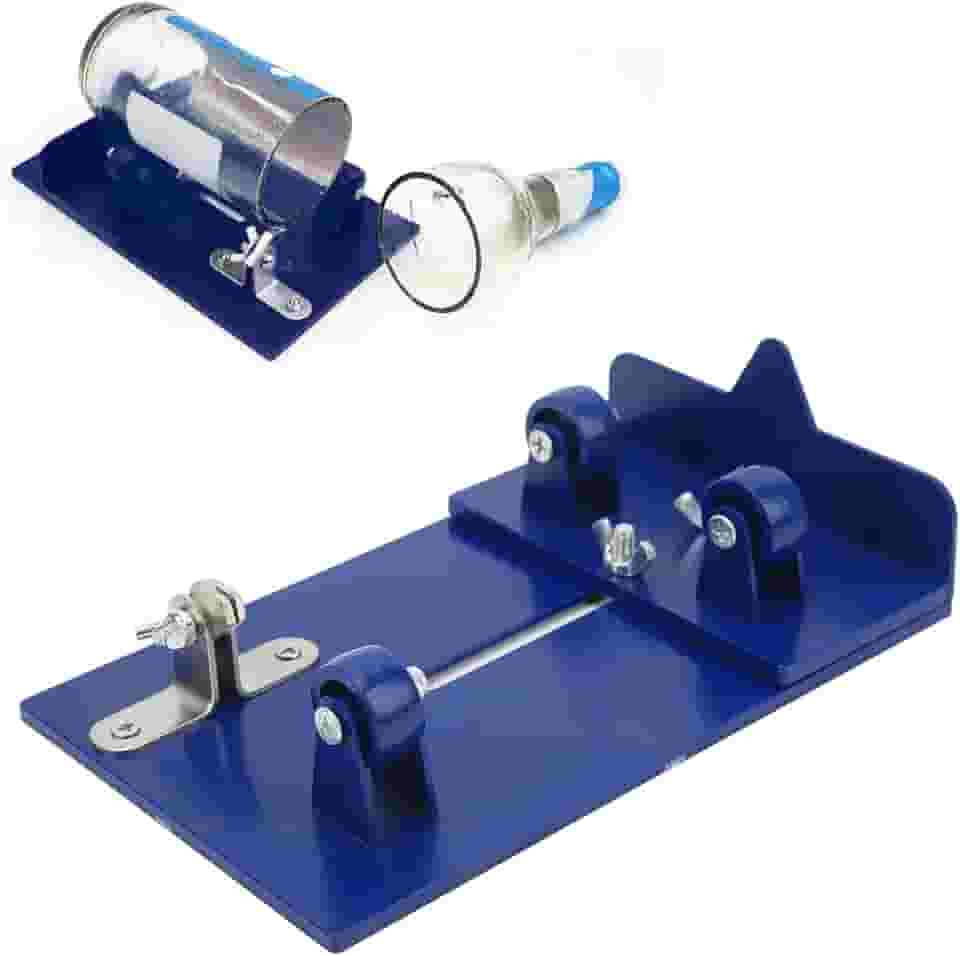 Cortador de garrafa de vidro, cortador de vidro de 3 rodas com base antiderrapante de policarbonato, suporte ajustável, cabeça de corte de carboneto, ferramenta de corte de garrafa de vinho para