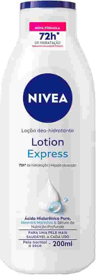NIVEA Loção Hidratante Corporal Lotion Express - Loção Hidratante com textura leve que hidrata profundamente, protege do ressecamento e auxilia na regeneração da pele - 200ml