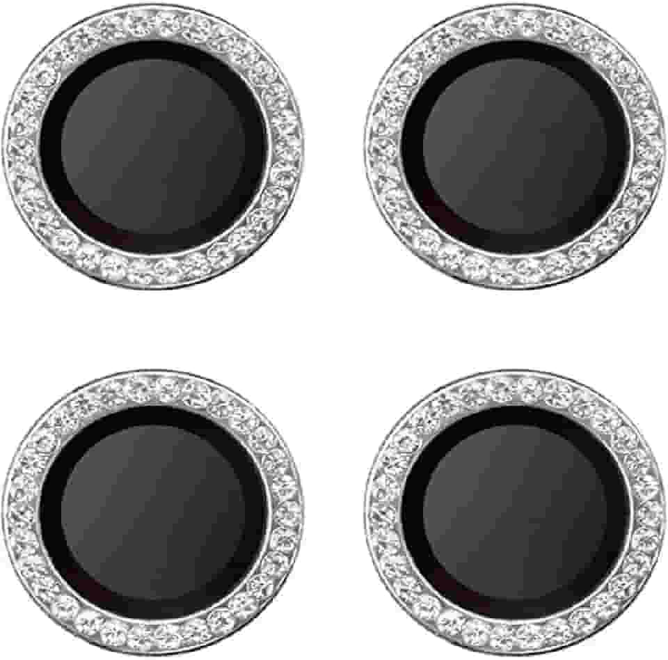 Kit (4* Pcs) Película Câmera Strass Diamonte Redmi Note 14 Pro/Note 14 Pro+ Plus/Poco X7 5G - Protetor da Lente Anti Risco (PRATA)