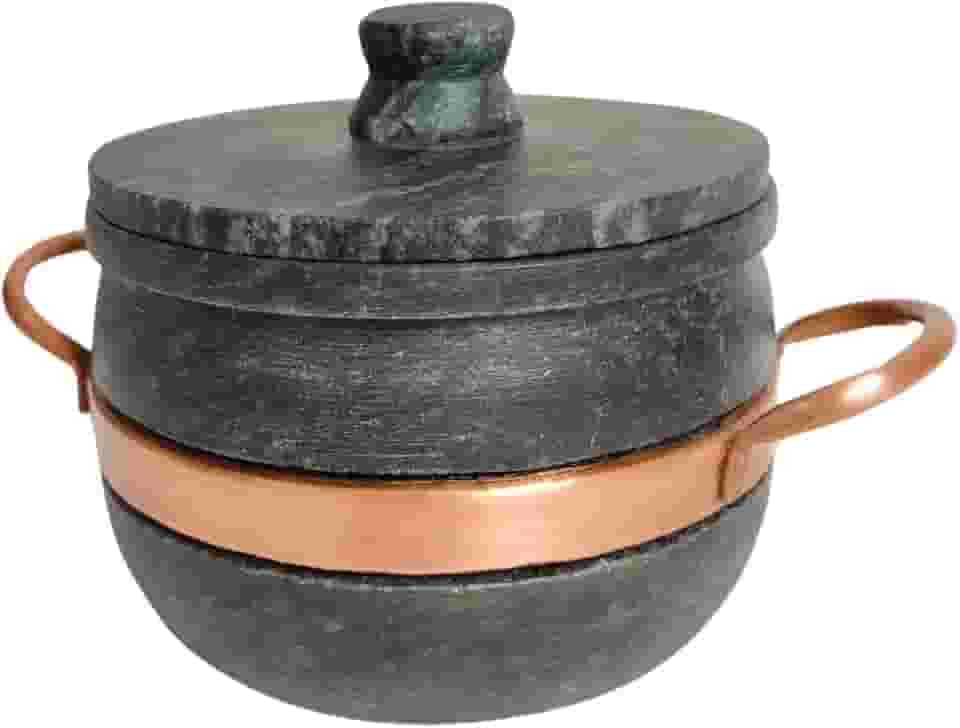 Panela Pedra Sabão Rústica 500 ml Antiaderente Comida Mineira (Natural)