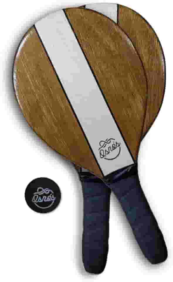 Frescobol - Raquetes de Praia OSNÓS - Par de Raquetes Estilo Marchetaria