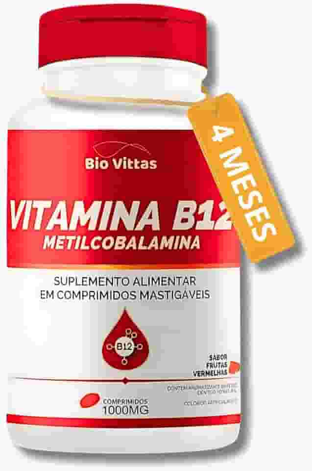 Vitamina B12 Metilcobalamina 120 Comprimidos Mastigáveis 1000mg [4 MESES DE DURAÇÃO]