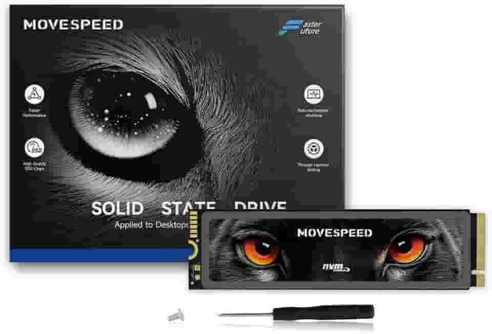 MOVE SPEED Unidade de estado sólido interna HB7450 de 4 TB para PS5 com dissipador de calor TLC NAND, SSD PCIe 4.0 NVMe M.2 - até 7450 MB/s, expansão de armazenamento 3D NAND, compatível com PS5
