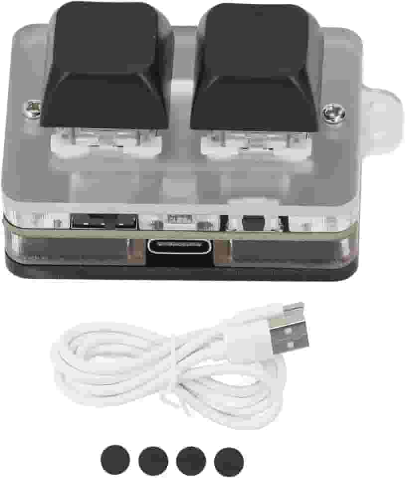 2 Teclas de Teclas, Copie o Teclado Pasta Suporte de Programação Macro e Software Blue Switch Teclado Personalizado Com Luz RGB, Conexão BT Tipo C Uma Mão de um Teclado Mecânico