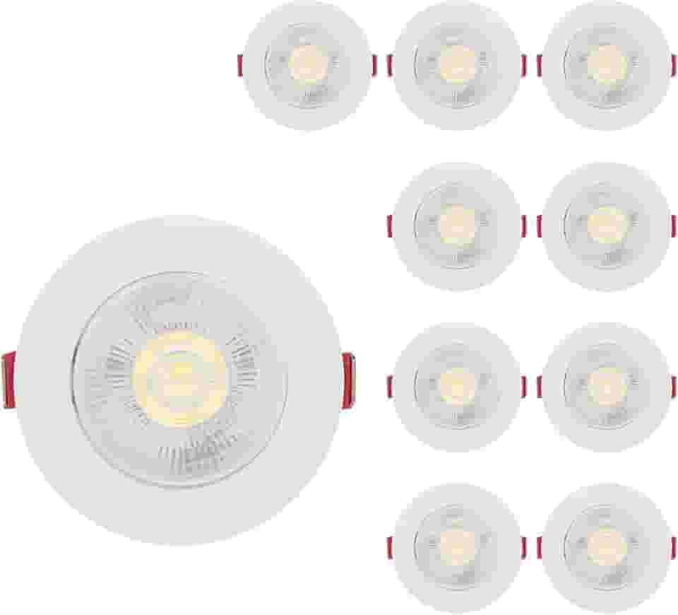 Kit 10 Spot Led Smd 7w Dicróica Direcionável Redondo (Branco Frio)