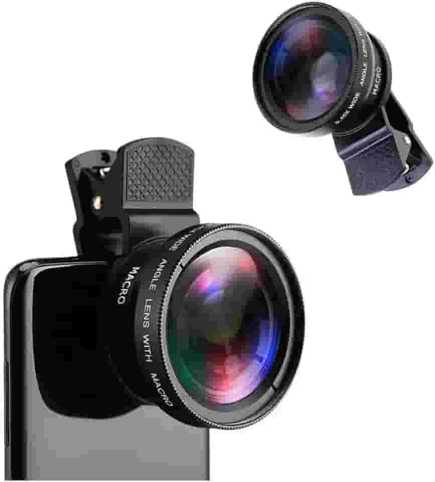 Lente macro para fotografia profissional para smartphone 12.5x E Super Ângulo Amplo 0.45x, lentes macro para iPhone, Samsung, Galaxy, Xiaomi celular Android acessório de lente macro para celular