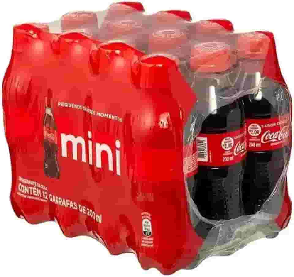 Refrigerante Coca-Cola Mini PET 200ml (12 unidades)