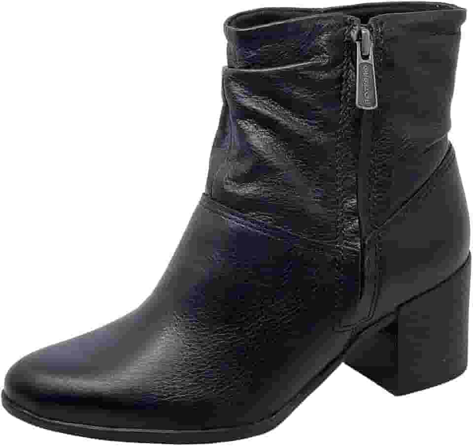 Bota feminina Bottero em couro Burnish Preto