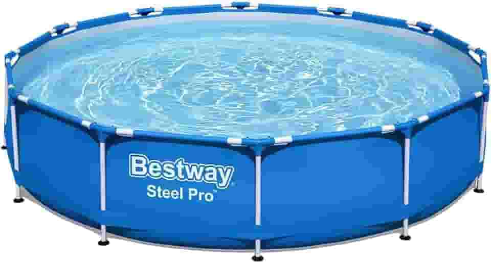 Bestway Steel Pro MAX, Piscina Estruturada Redonda, 3,05m x 76cm, 4.678L, Azul (Azul)