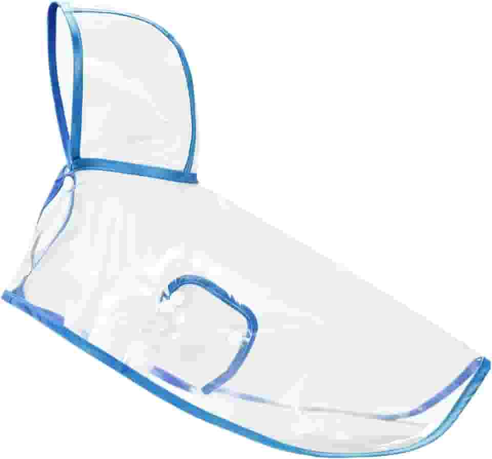 Capa de Chuva Pet Impermeável Proteção Cachorro Grande Médio Pequeno Porte Passeio Chuva VIDA(Azul transparente,XL)