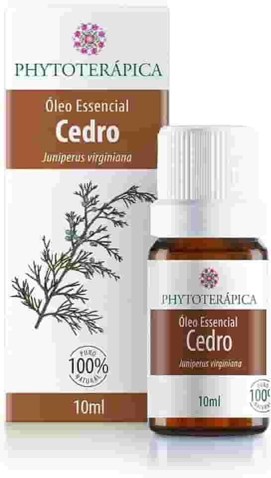 PHYTOTERAPICA- Óleo Essencial Cedro - Para Difusor, Massagem e Aromaterapia - Proporciona equilíbrio, força e estrutura e Atua na produção de colágeno e elastina -100% Puro e Natural -Amadeirado, 10ml