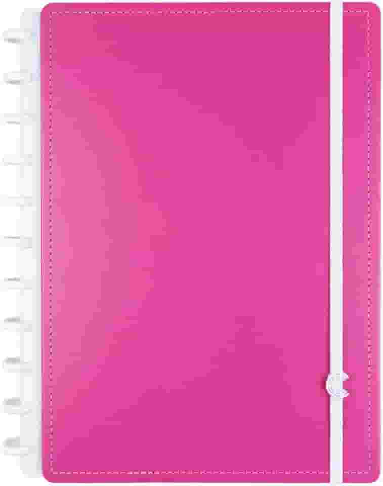 Caderno Inteligente, Grande, 215 X 280 mm, Super Pink, 80 folhas, Caderno Inteligente