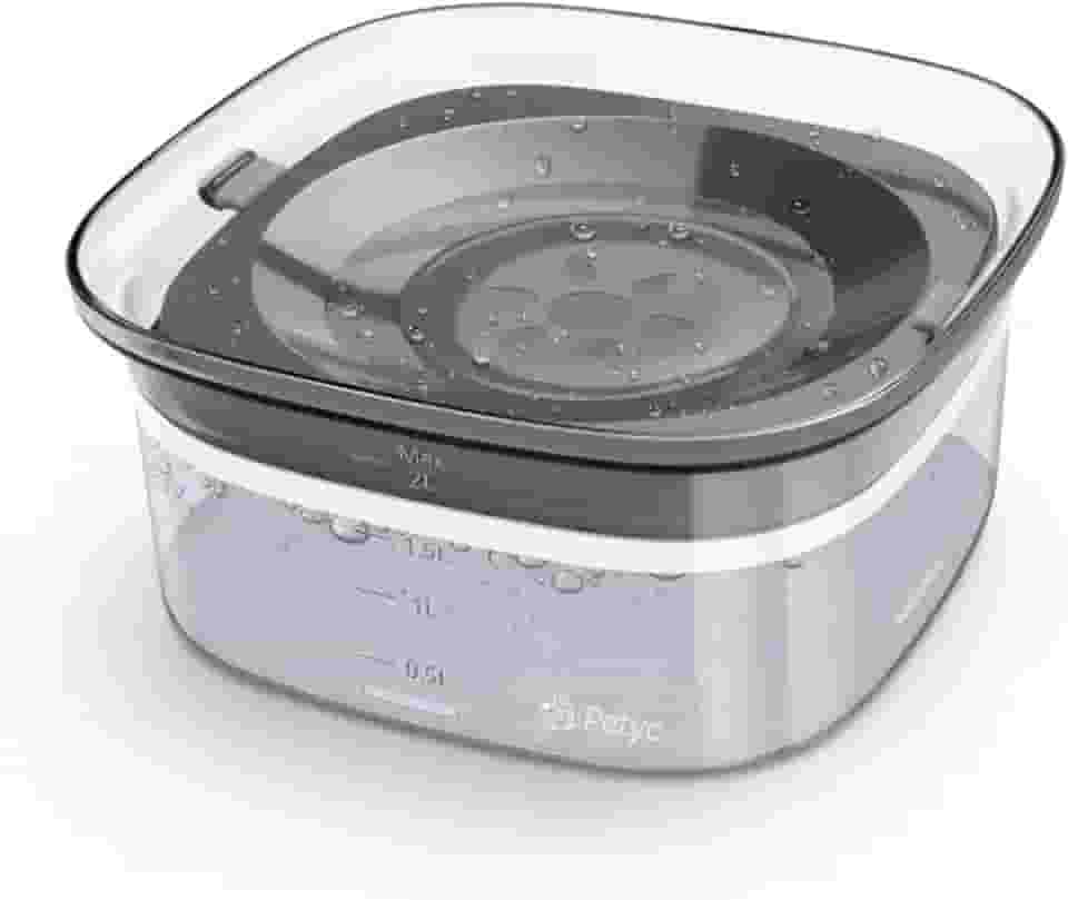 Bebedouro Automático Pelo Seco 2L PETYC Premium Design, 20x11 cm, Raças de Pelo Longo (Cinza)