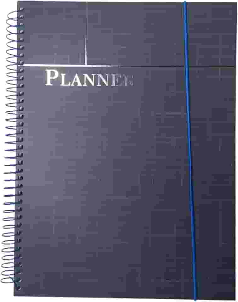 Planner de Organização e Produtividade | Gerenciamento Diário de Tarefas, Metas e Finanças | Capa Dura com Elástico, 96 Folhas | Ideal para Estudos, Trabalho e Rotina Pessoal | Cores: Preto, Azul, Cinza e Rosa (Planner Azul)
