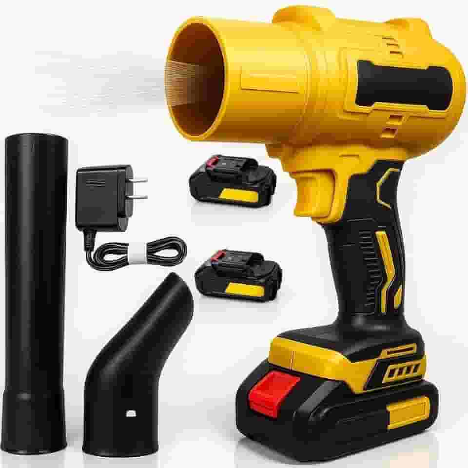 Soprador de Folhas Elétrico Portátil 2200W 2 Baterias 330KMH Motor Brushless 4 Modos Secagem Carros Limpeza Jardim Sem Fio Carregador Turbo