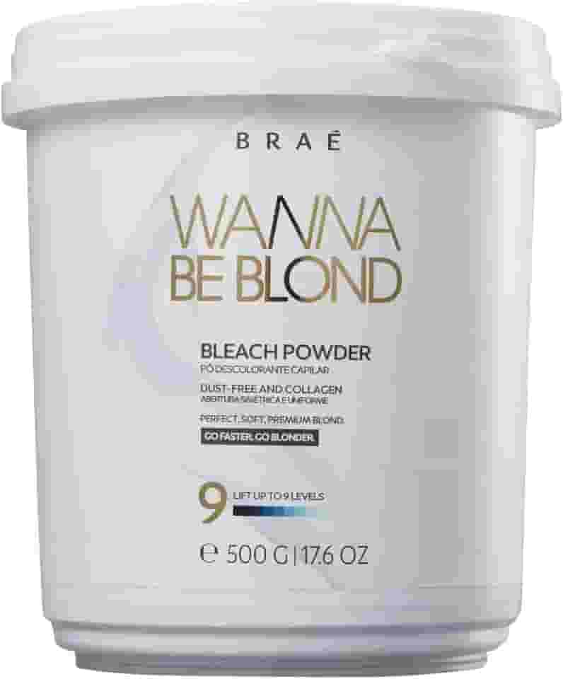 Pó Descolorante Capilar BRAÉ Wanna Be Blond - Profissional, Abre até 9 Tons, Não Emborracha, Dust-Free, 500g