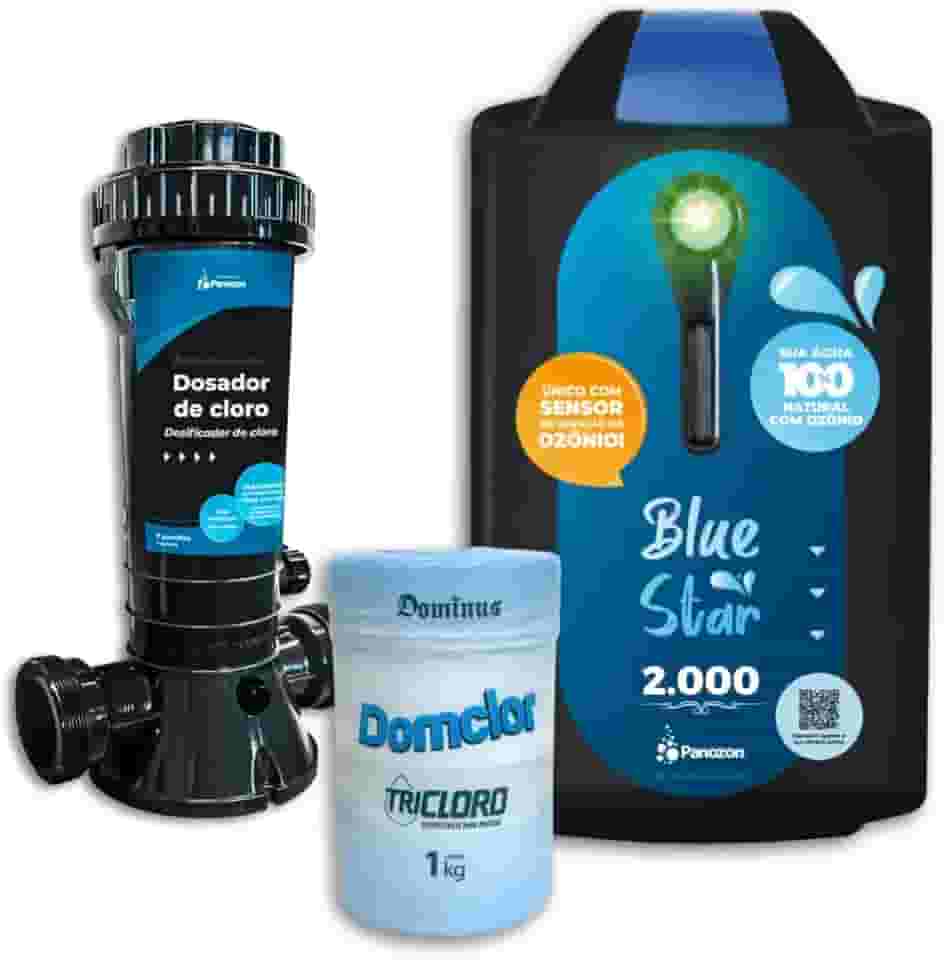 KIT Completo Gerador de Ozônio Blue Star 2000 Para Piscina de até 50.000 Litros