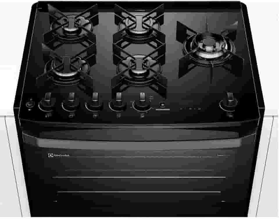 Fogão de Embutir 5 bocas Electrolux Preto Experience com Mesa de Vidro, PerfectCook360 e VaporBake (FE5EP) 220V
