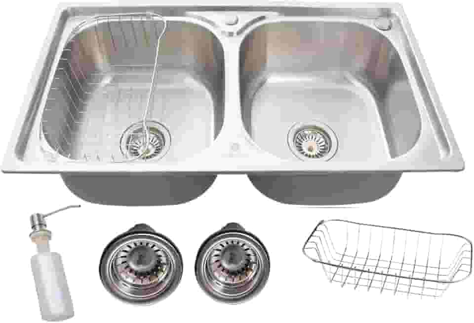 Cuba Dupla Gourmet Cozinha Aço Inox 304 Com Acessórios