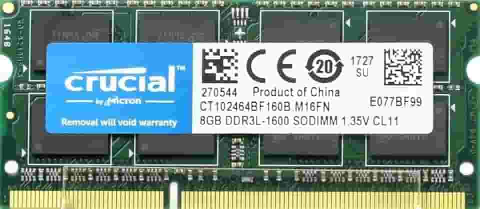Memória Crucial RAM 8GB DDR3 1600 MHz CL11 Laptop CT102464BF160B