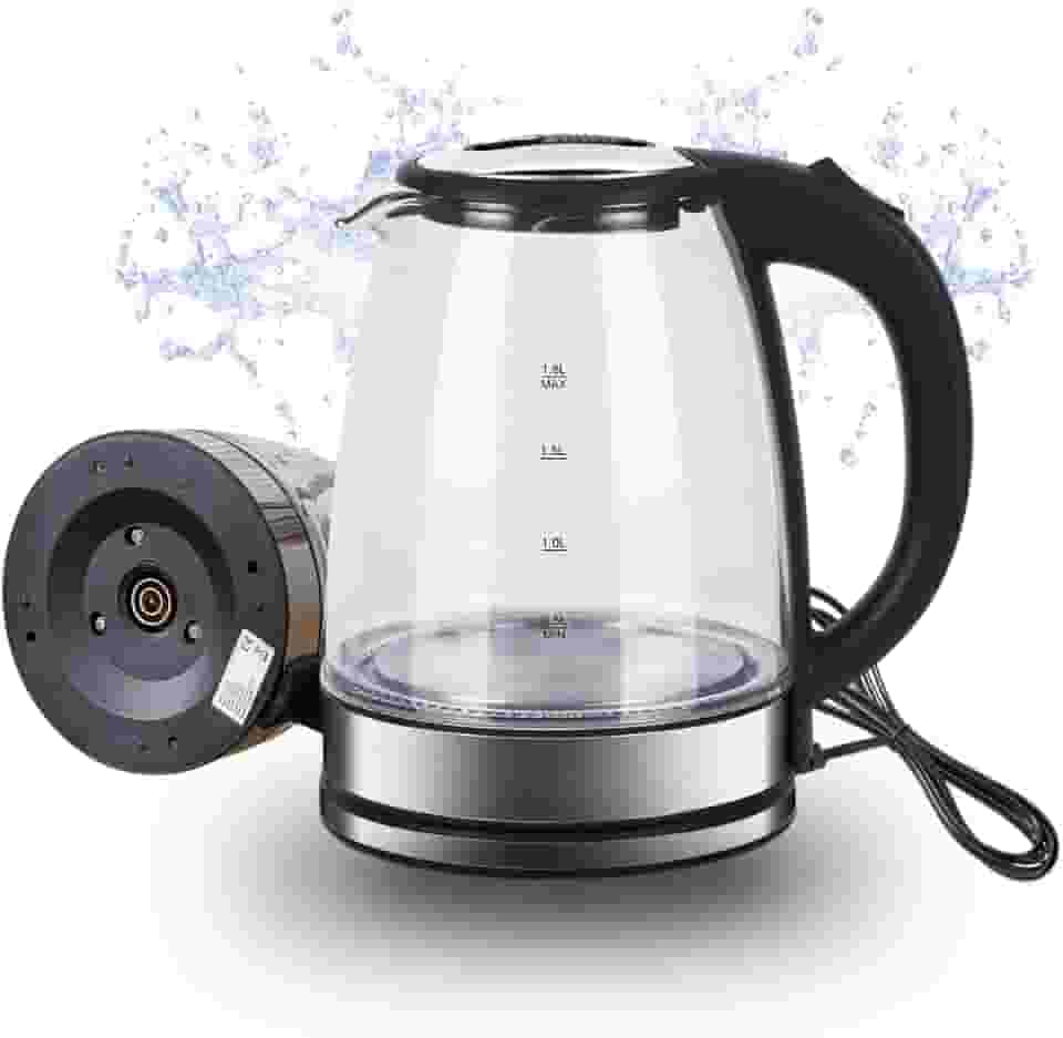 Chaleira Eletrica de Vidro 110v Potência 1200W Capacidade 1,8L Desligamento Automático Efeito de Luz Interno - Qualidade Premium Ezc® (110v)