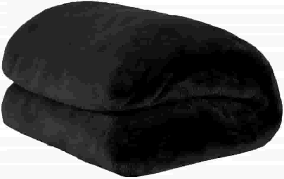 Cobertor Manta Microfibra Solteiro 01 Peça (Toque Aveludado) - Preto