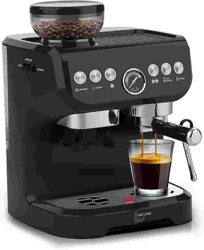 Cafeteira Espresso Profissional com Moedor Integrado, Black Piano, 1560W, 15 Bar, 127v, Botões Iluminados, Semiautomática, 34x28x28cm