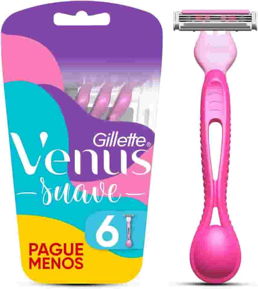 Gillette Venus Suave, Aparelho de Depilação Descartável com Aloe, 6 Uds