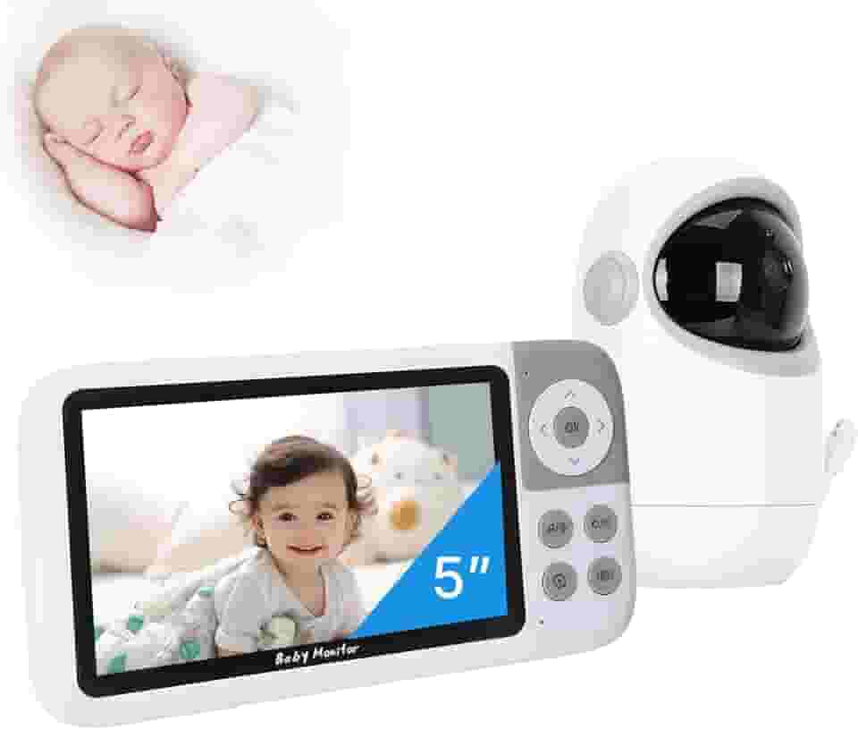 Babá Eletrônica com Monitor 5" HD, Baba Eletrônica sem Wi-Fi, Câmera com Visão Noturna e Áudio Bidirecional, Monitoramento com Zoom Digital, Ideal para Baby Monitor e Cuidados Infantis