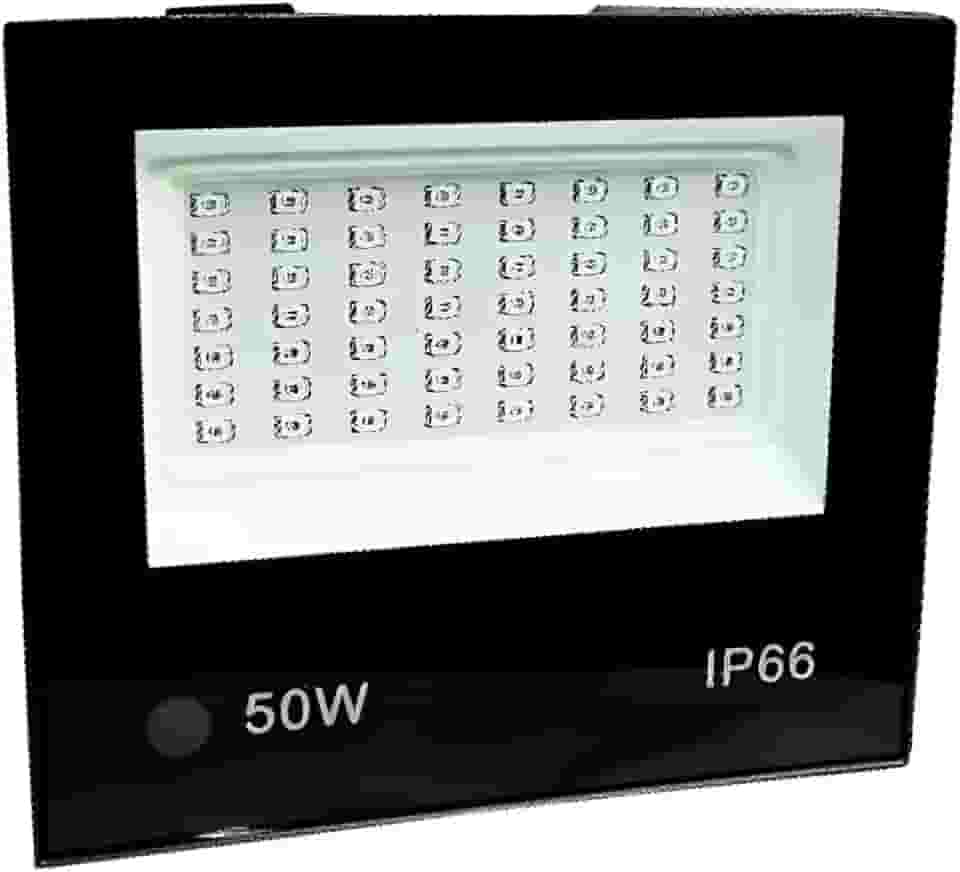 Refletor LED 50W Bivolt IP66 – Luz Branca Fria 6500K | Alta Potência, Super Econômico e à Prova D’Água para Iluminação Externa