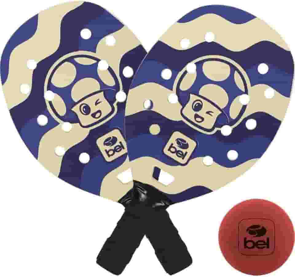 Raquete Beach Tennis, Bel, Kit 2 raquetes e 1 bolinha, Cogumelo