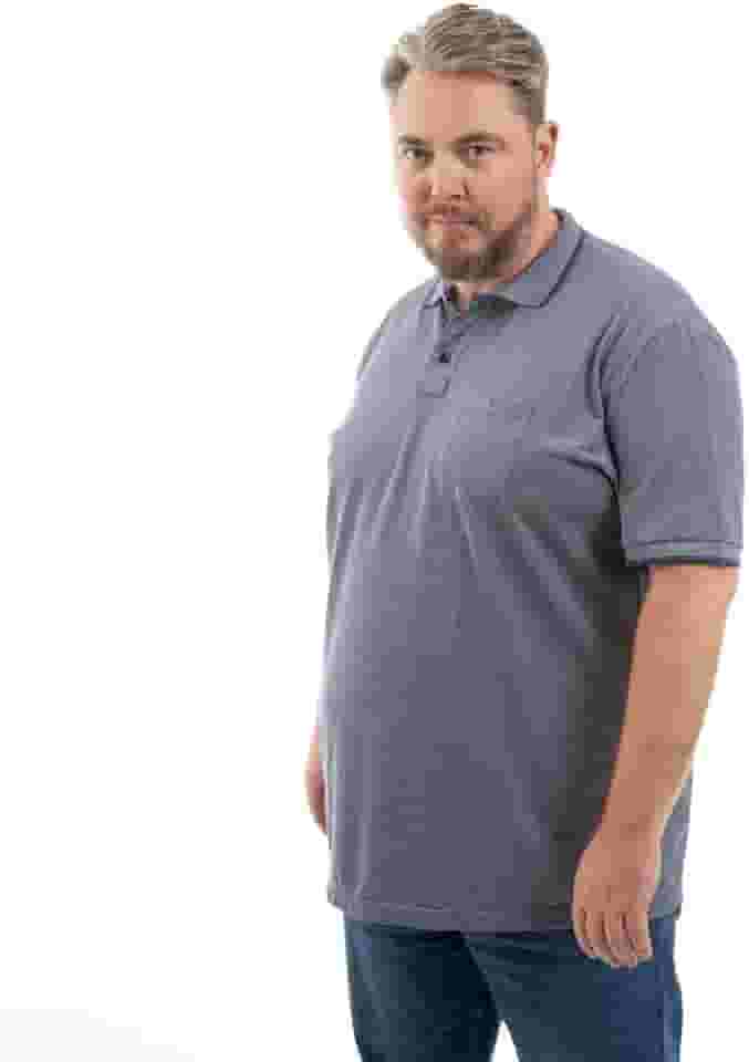 Polo Masculina Bolso Manga Curta Piquet Algodão Conforto Estilo Casual Resistente