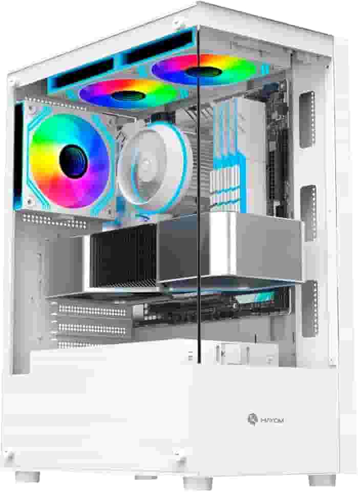 Gabinete Gamer Mid Tower RGB Branco ATX Vidro Hayom