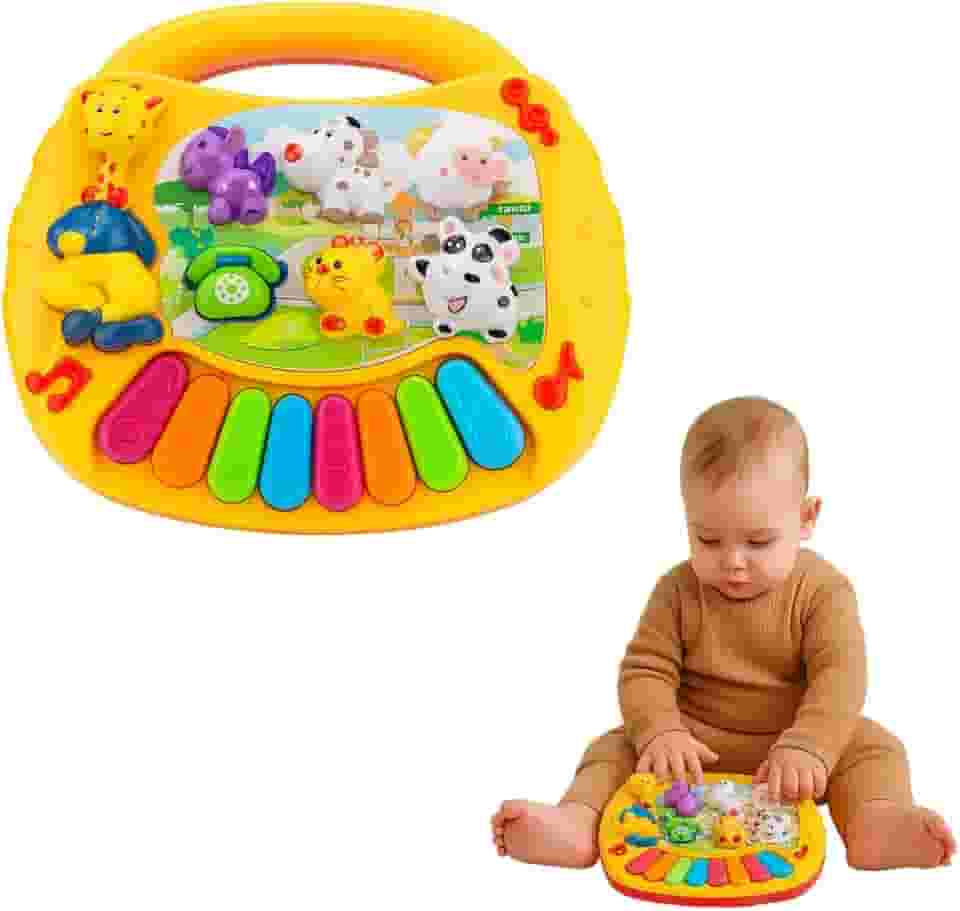 Brinquedos Educativos 1 ano Teclado Musical Infantil Mini Piano Sortido Animal Divertido Sonoro Brinquedo Para Bebe
