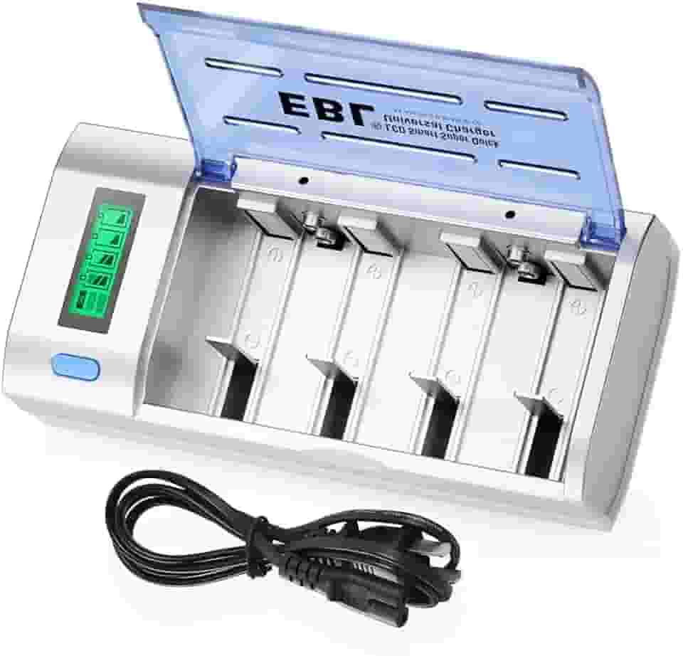 MPOWER - Carregador Rápido Inteligente LN-2605UR para Pilhas AA, AAA, C e D Recarregáveis Ni-MH Ni-CD - Bivolt Automático com Proteção Contra Sobrecarga