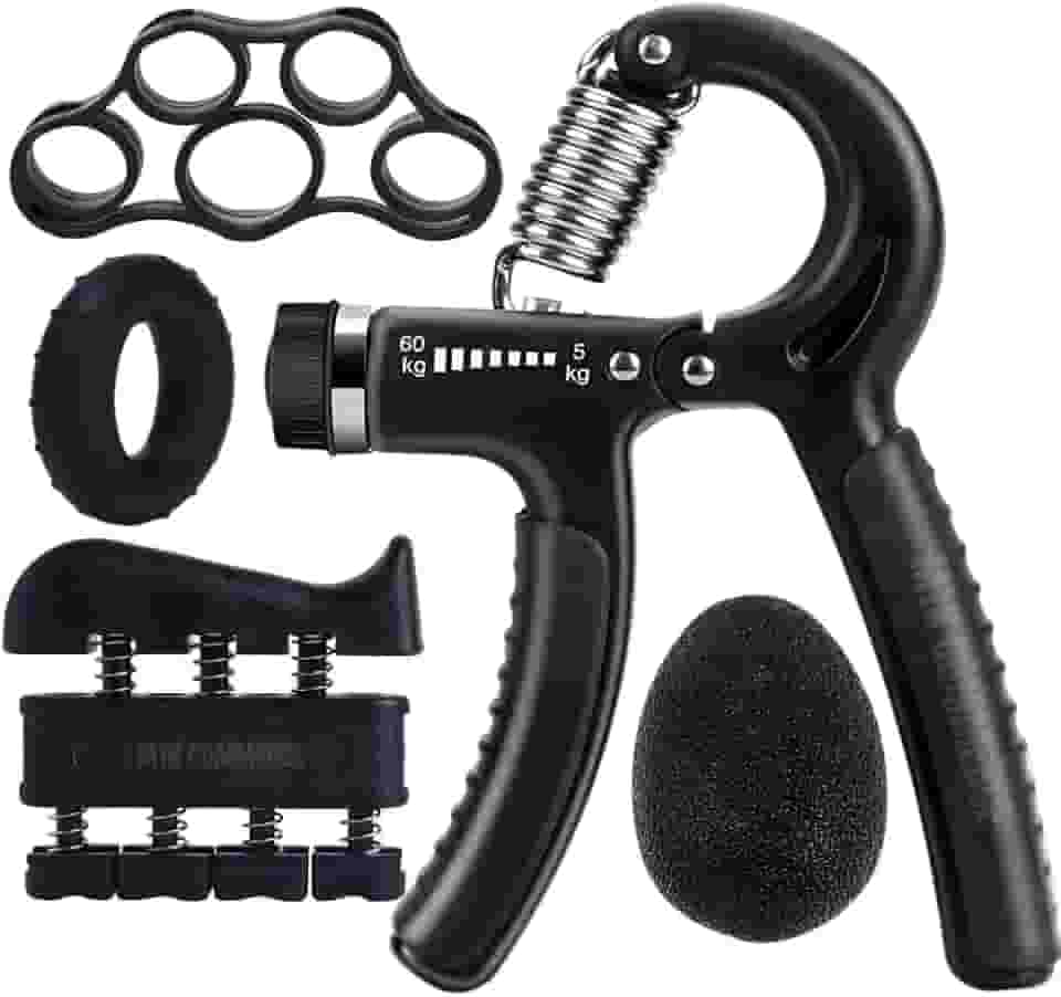 Hand Grip Kit com 5 Peças Fortalecedor de Mão Exercitador Dedos e Punhos Exercício Fisioterapia Dedos Mãos