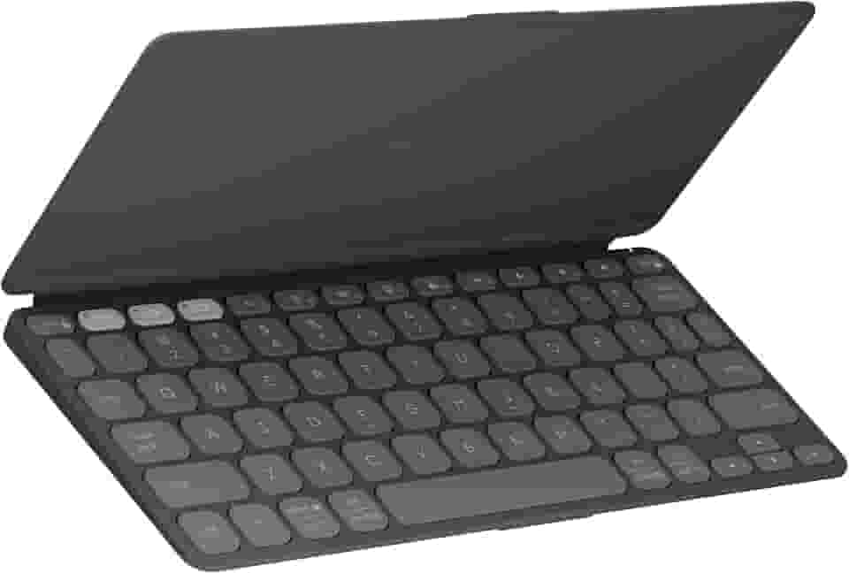 Teclado Sem Fio Portátil Logitech Keys-To-Go 2 para Tablets, iPad, iPhone, macOs e Windows, com Capa Integrada, Conexão Bluetooth e Easy-Switch para até 3 Dispositivos - Grafite