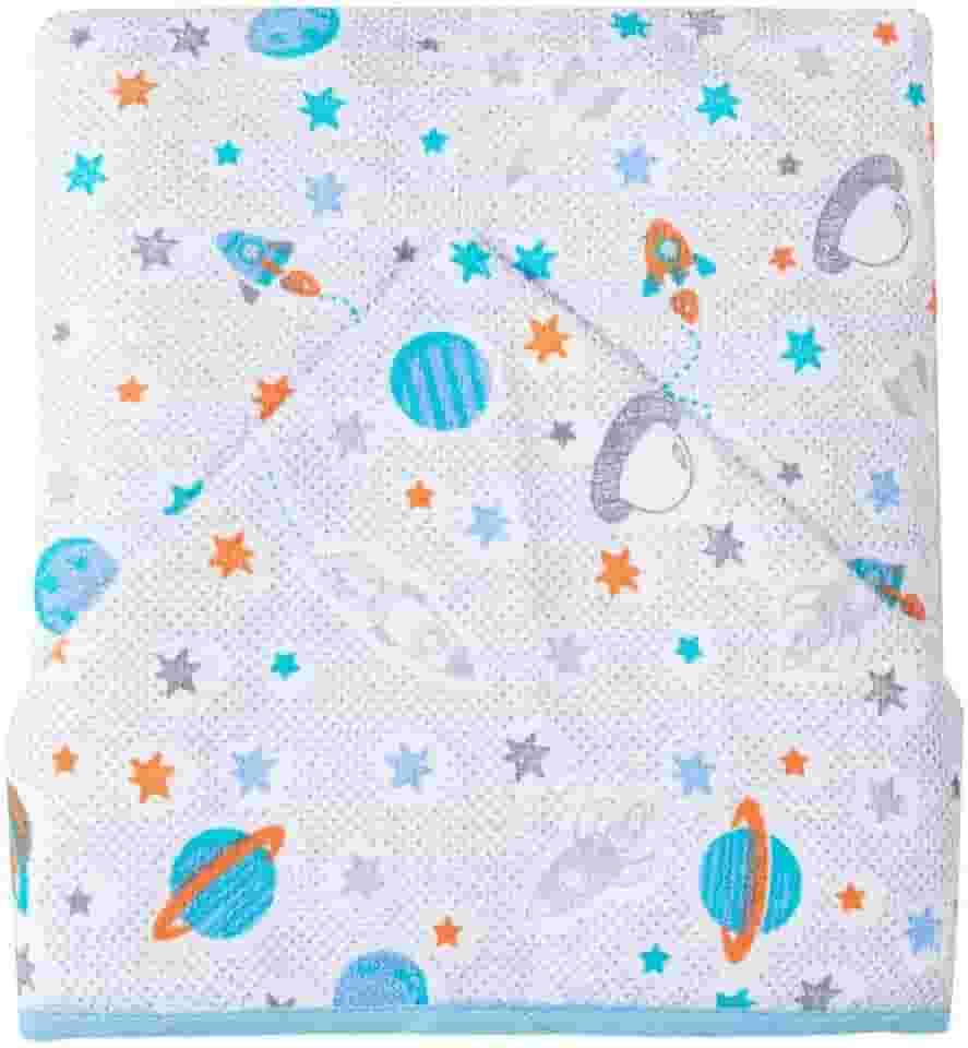 Papi Textil Toalha de Banho Felpuda Karinho com Capuz Estampado, Planetas