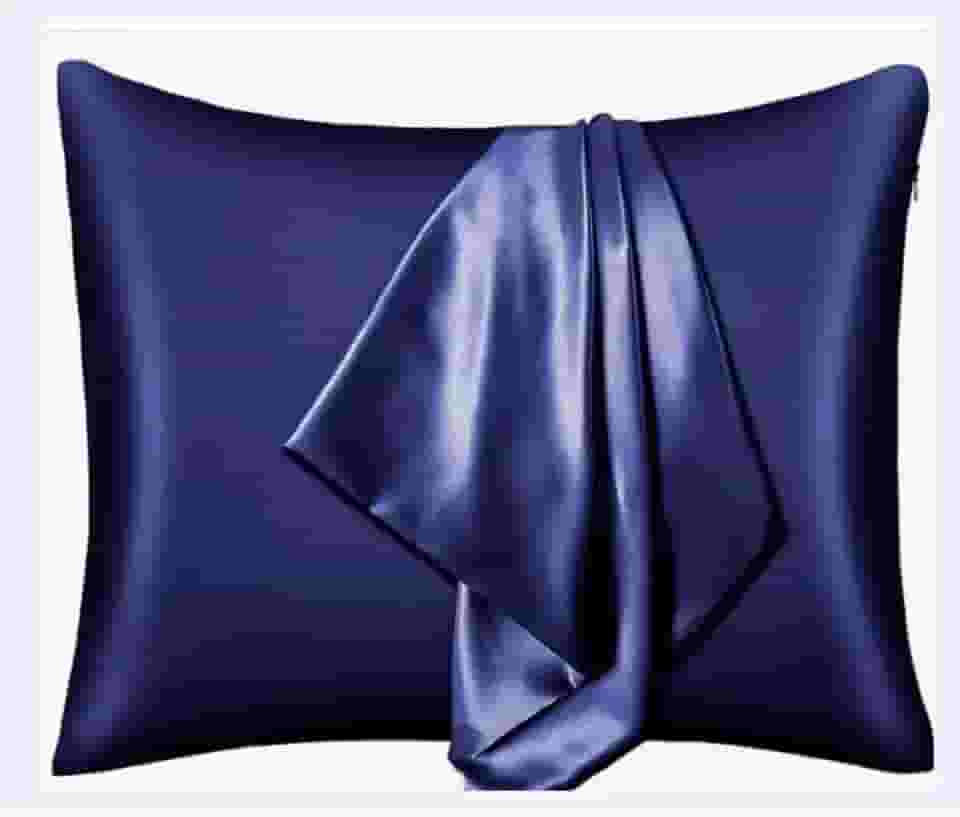 Par de Fronhas de Cetim Antifrizz Premium (Azul Marinho)