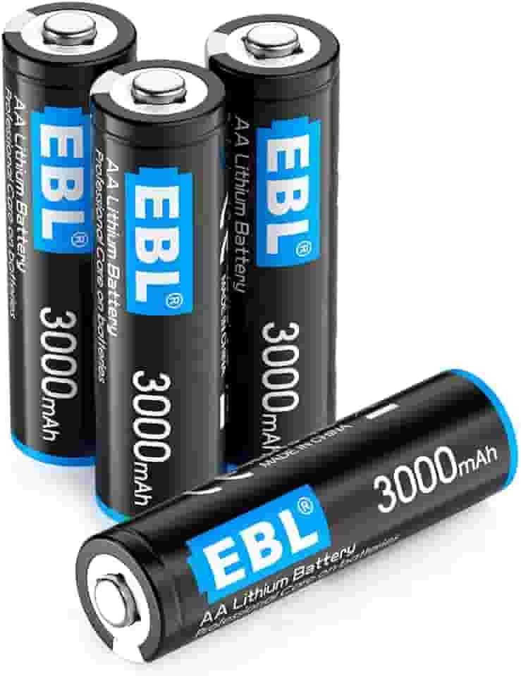 MPOWER - Pilhas Lítio AA 3000mAh 1.5V – Pilhas Não Recarregáveis de Longa Duração para Dispositivos Eletrônicos – Pack com 4 Unidades de Alta Performance