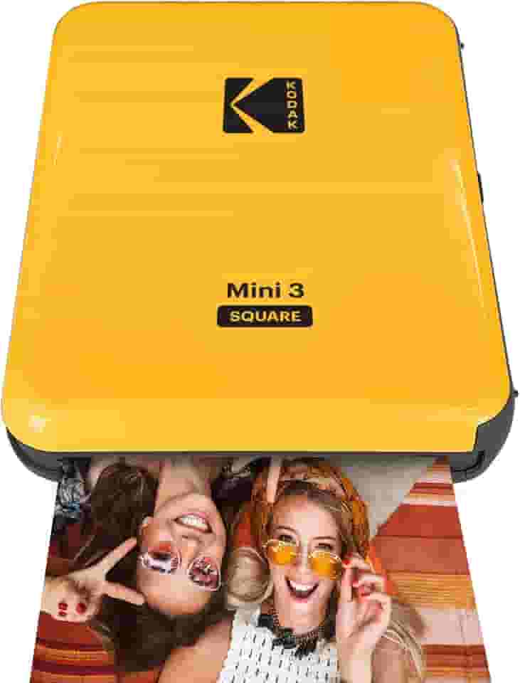 KODAK Impressora fotográfica portátil Bluetooth mini 3 quadrados tamanho Instagram com tecnologia 4PASS - amarela