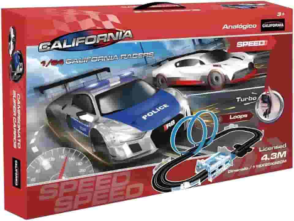 AUTORAMA PISTA ELETRICA CALIFORNIA RACERS AUDI x BUGATTI 4,3 METROS 1/64