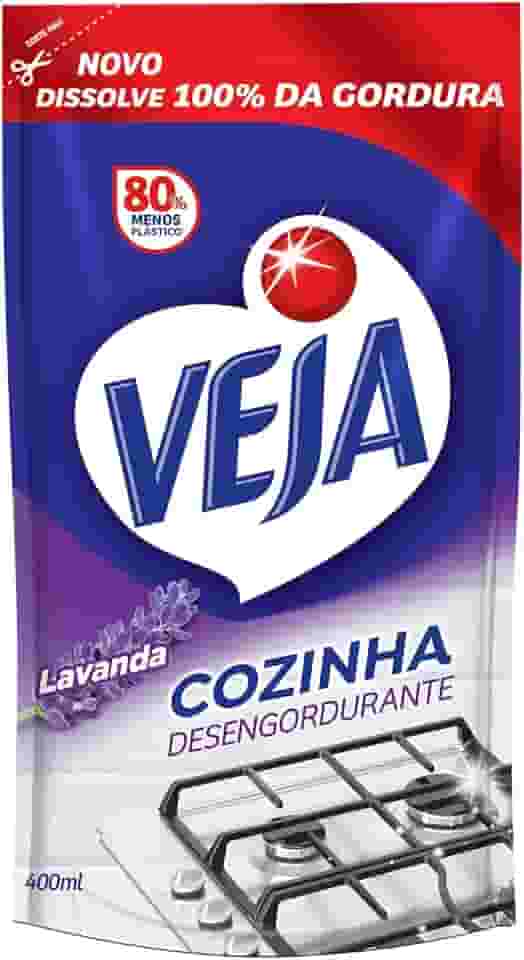 Limpador Desengordurante Veja Cozinha Lavanda Refil 400ml, Veja, Azul