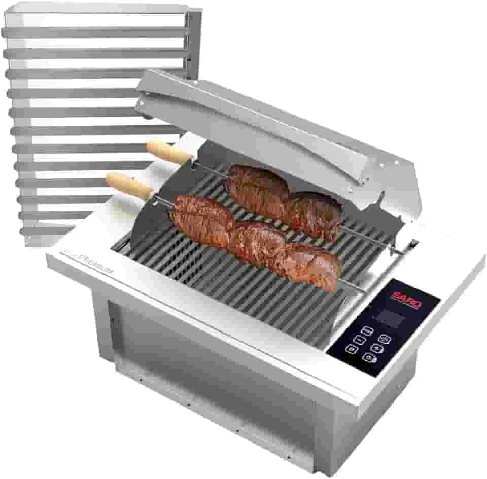 Churrasqueira Cooktop Elétrica Digital de embutir 70x48x30cm 220V Cinza