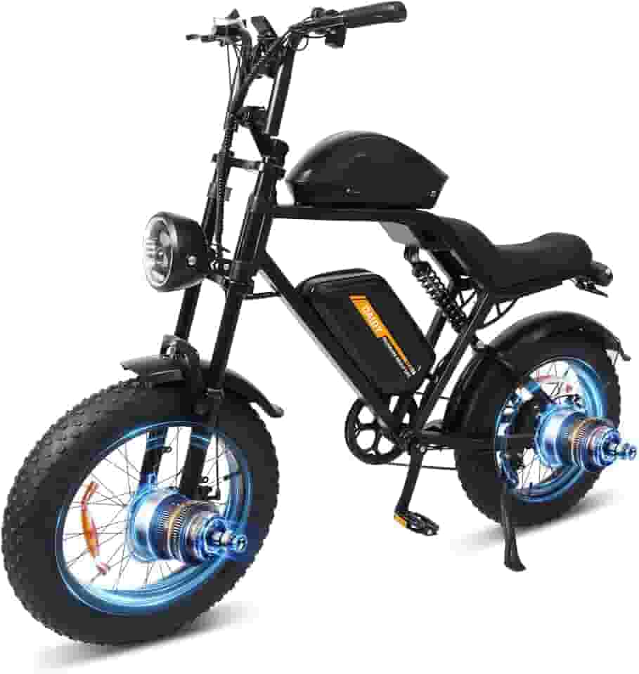 BEMMY Bicicleta Elétrica para Adultos 750W(Pico de 1000W), Pneu Largo de 20x4”, Bicicleta Elétrica de Motocicleta de 7 Velocidades, Bateria de 48V 15.6AH. A única Loja Autorizada "Bemmy-BR"