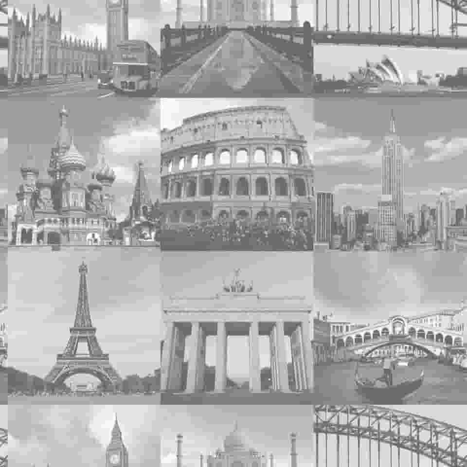 Papel De Parede Adesivo Lavável Maravilhas Do Mundo 6m